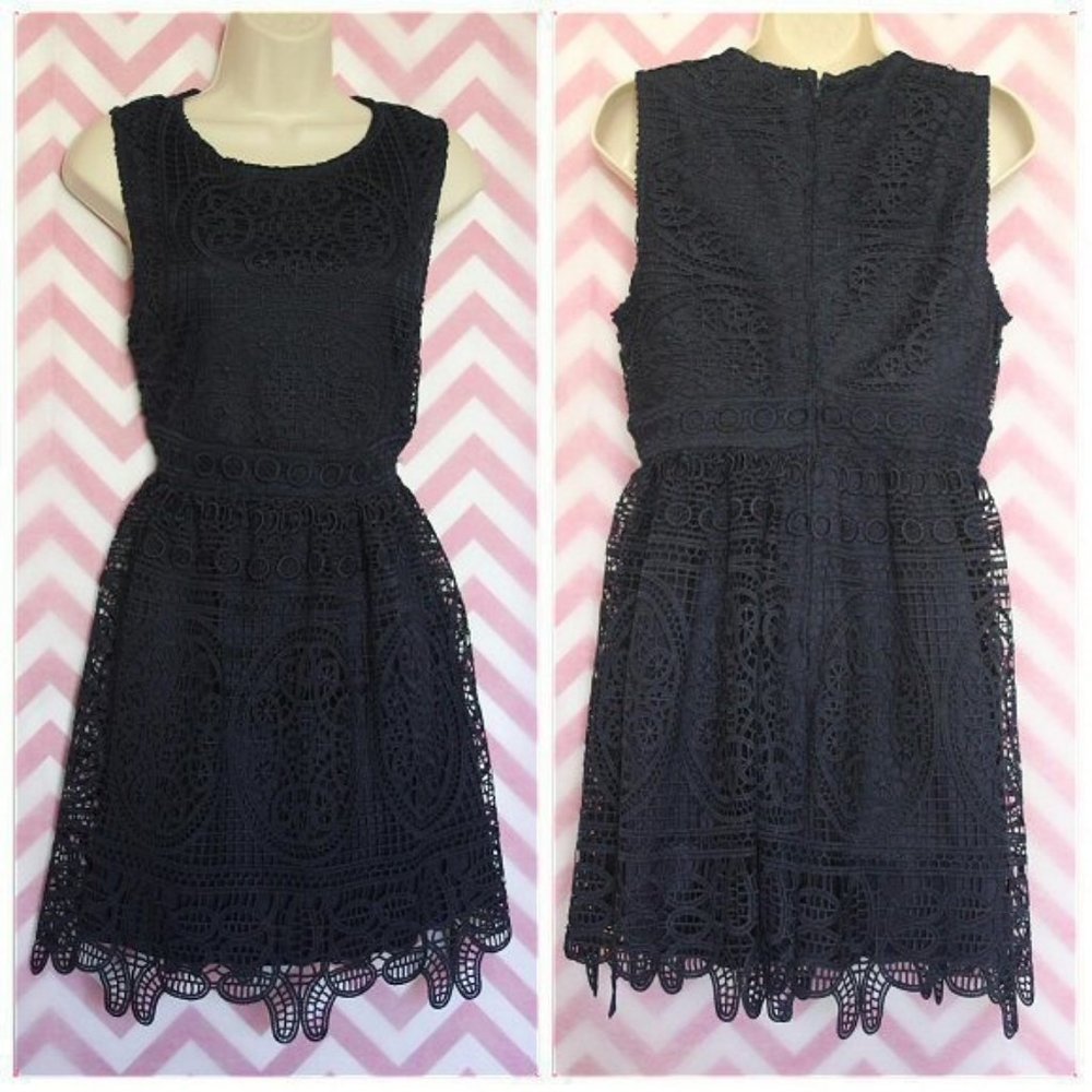 Beautiful Navy Blue Lace Dress Size M